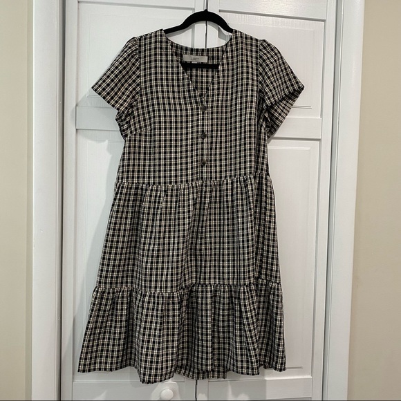 LOFT Dresses & Skirts - Plaid Tiered Swing Dress (Loft)